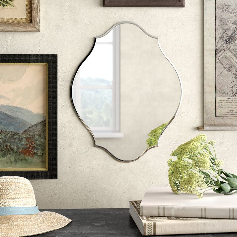 Potomac Frameless Oval Scalloped Beveled Wall Mirror & Reviews Birch Lane